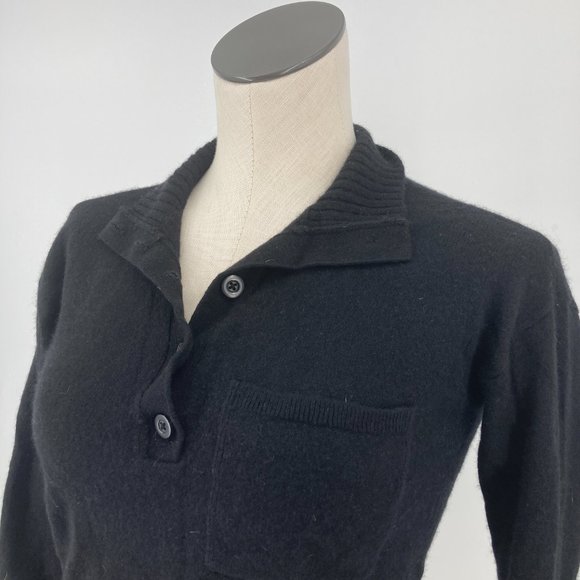 Everlane Womens Cropped Sweater Pullover Cashmere Blend Solid Black Size XS - Picture 2 of 6